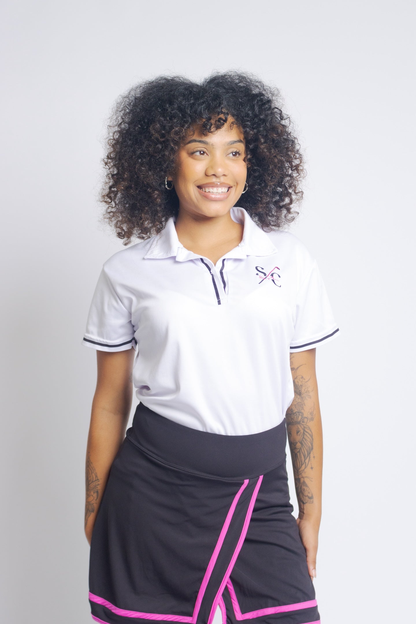 Black with Raspberry Trim Skort