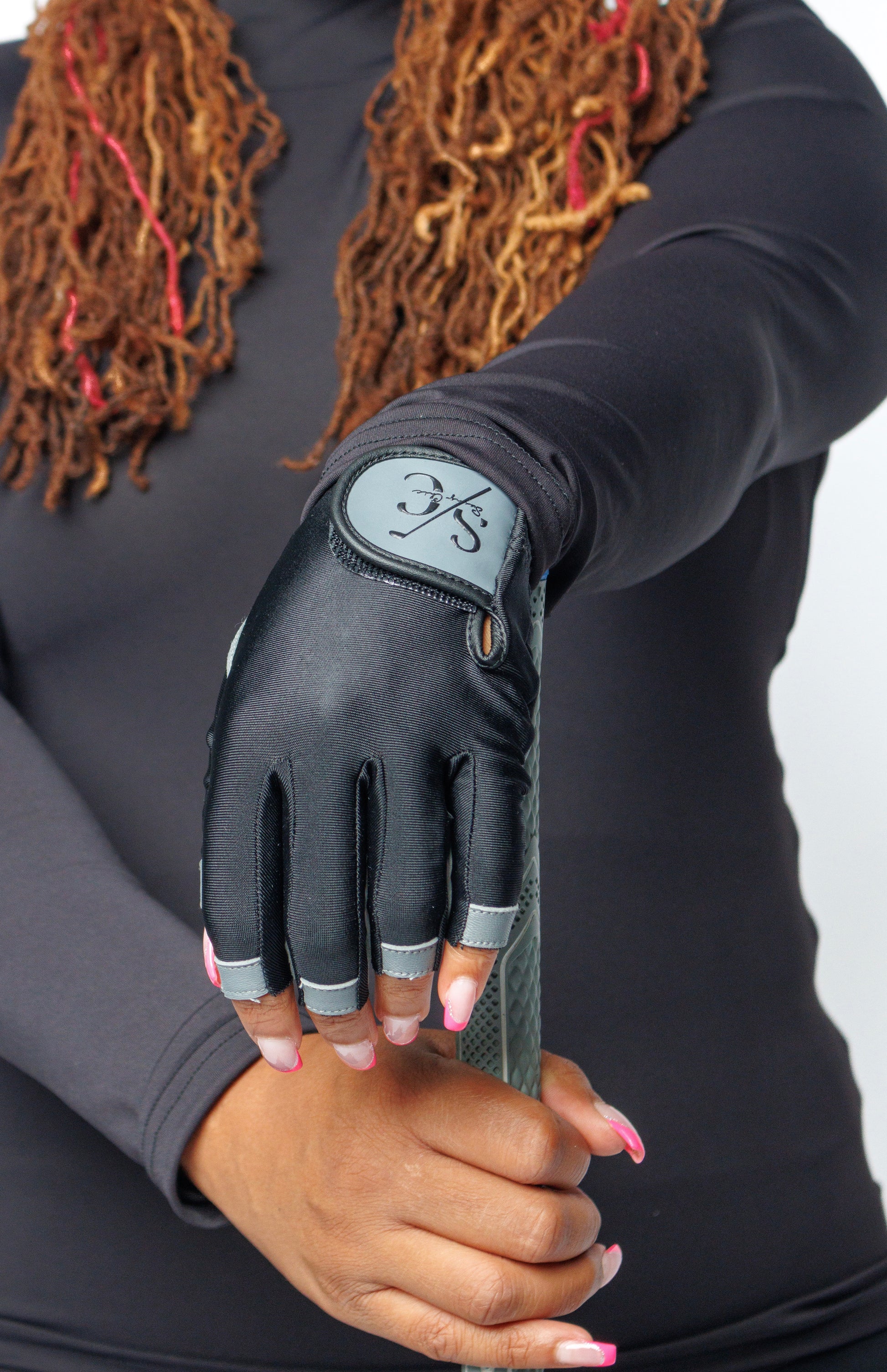 lycra handschuhe Black Leather and Lycra Gloves – Swing Chic
