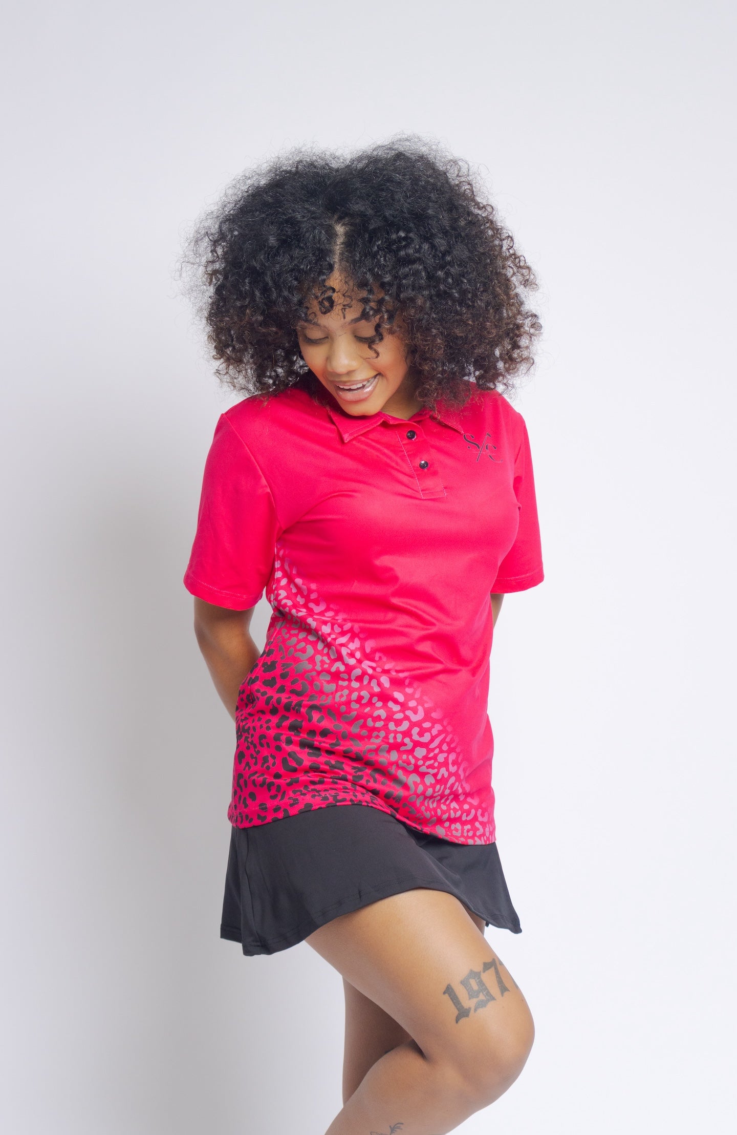 Raspberry Cheetah Swing Chic Polo